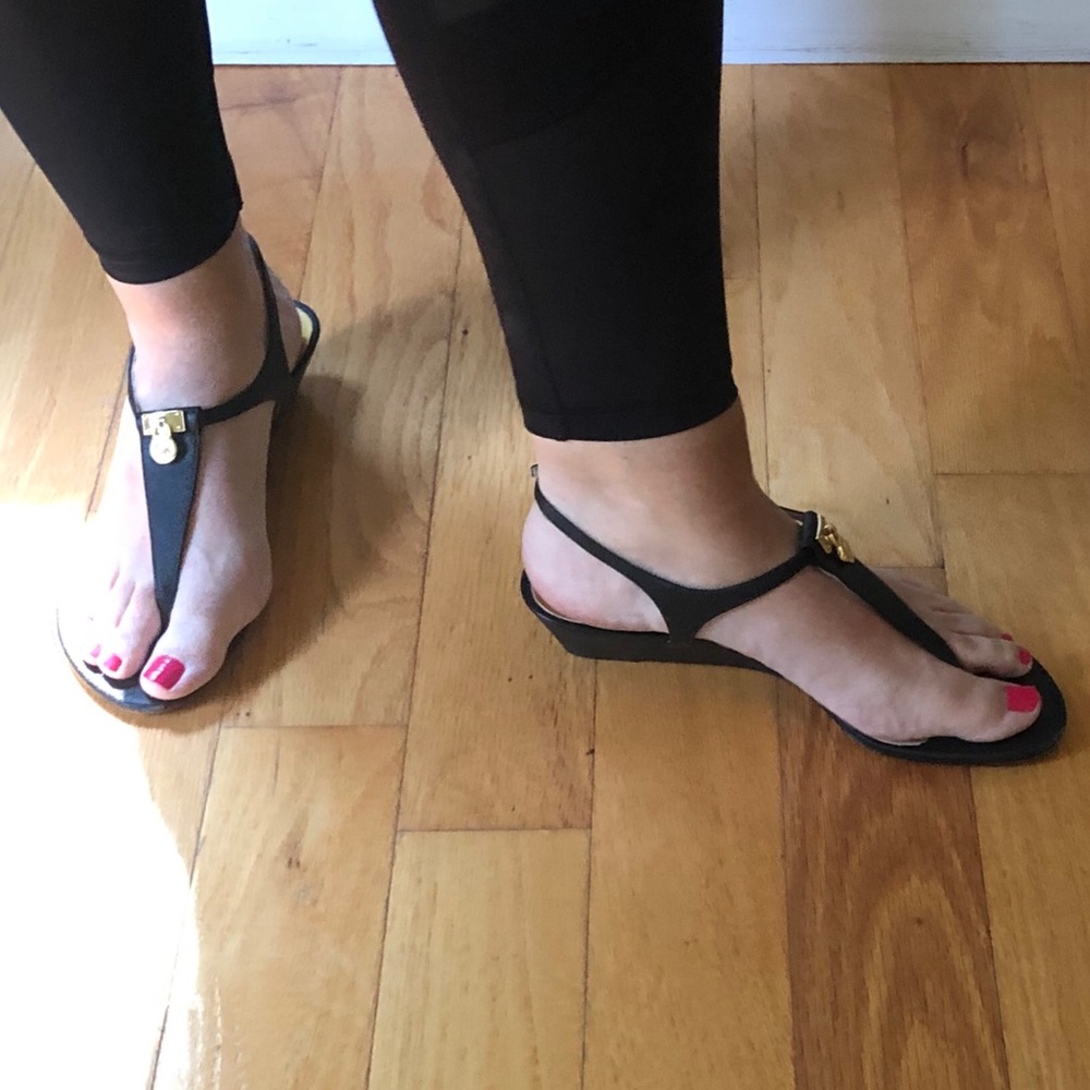 Michael Kors Black Thong Sandal